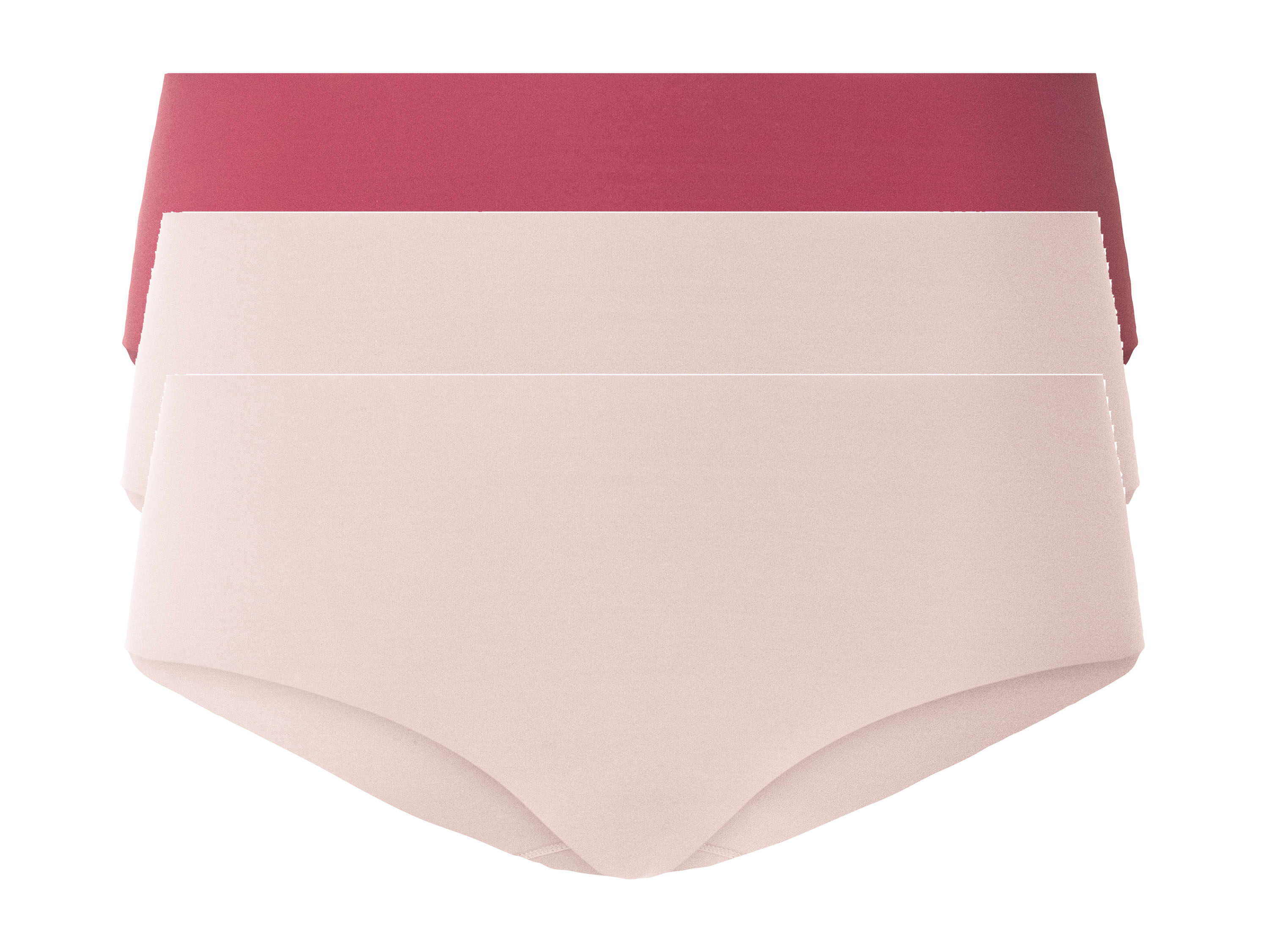 esmara® Hipstery damskie cięte laserowo, 3 pary (XS (32/34), Czerwony/różowy)