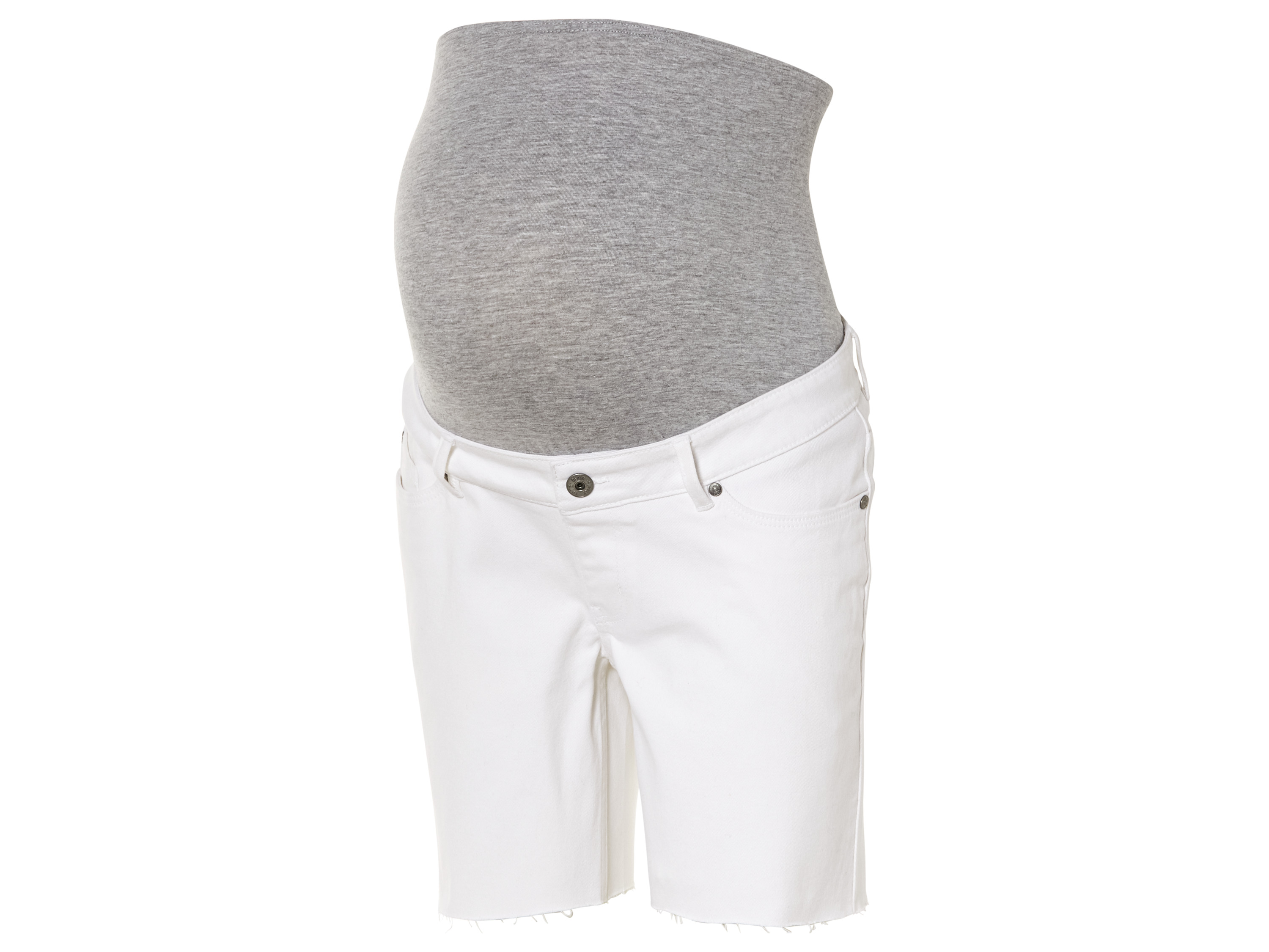 esmara® Szorty jeansowe damskie ciążowe z bawełną (Biały, 42)