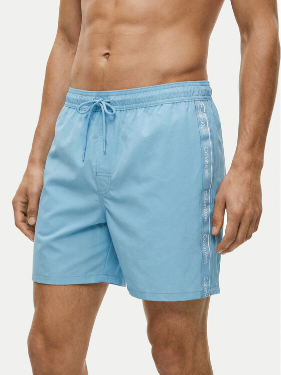 Calvin Klein Swimwear Szorty kąpielowe LV00N61002 Błękitny Regular Fit