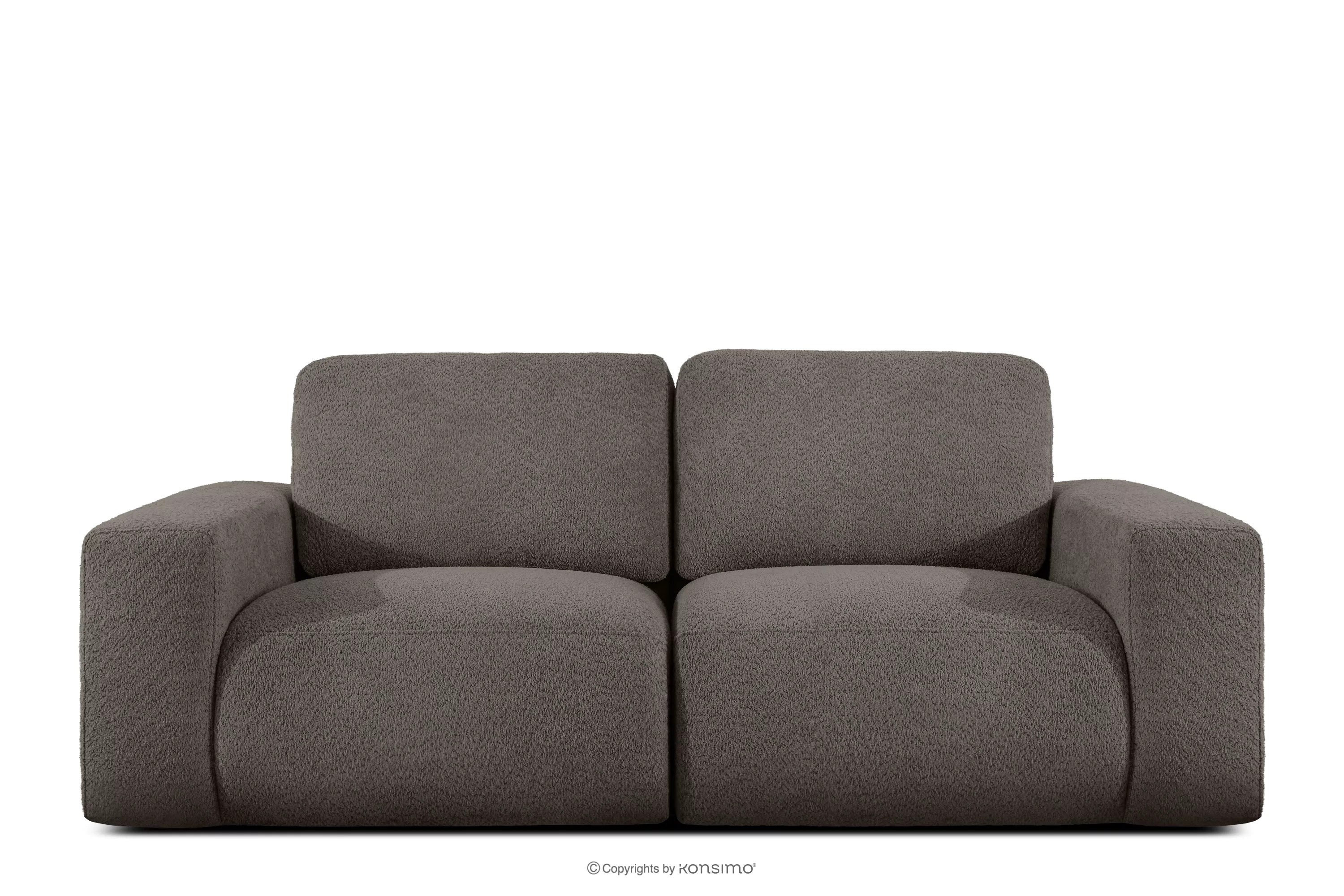 Sofa dwuosobowa modułowa w tkaninie boucle ciemny brązowy ZUCCO