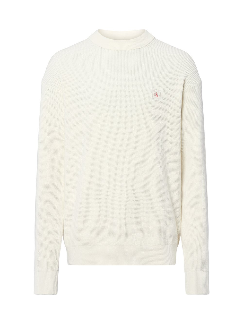 Calvin Klein Jeans Męski sweter z dzianiny Mężczyźni Bawełna biały, L