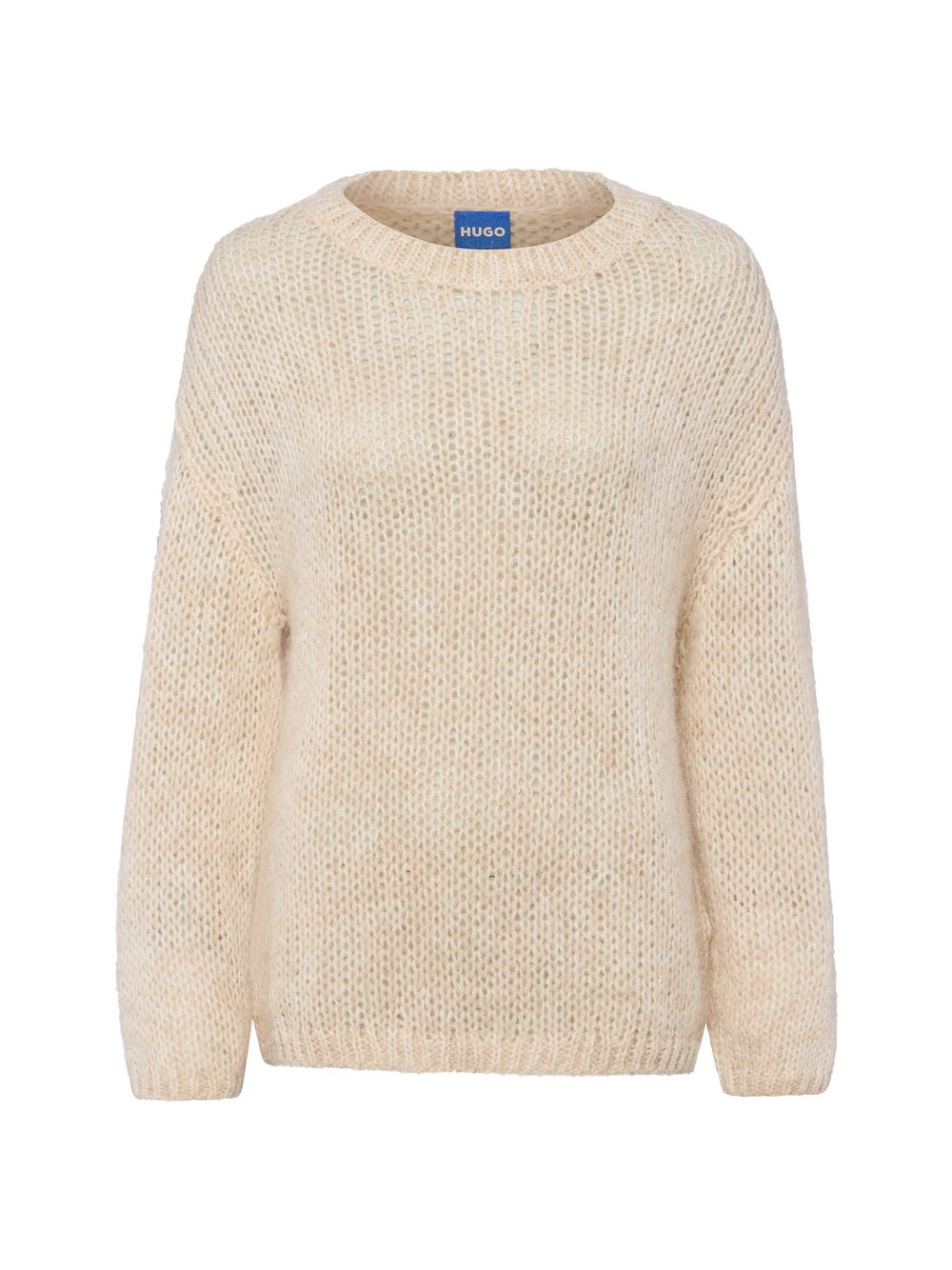 HUGO BLUE Damski sweter z dzianiny z zawartością alpaki - Slookina Kobiety beżowy, S