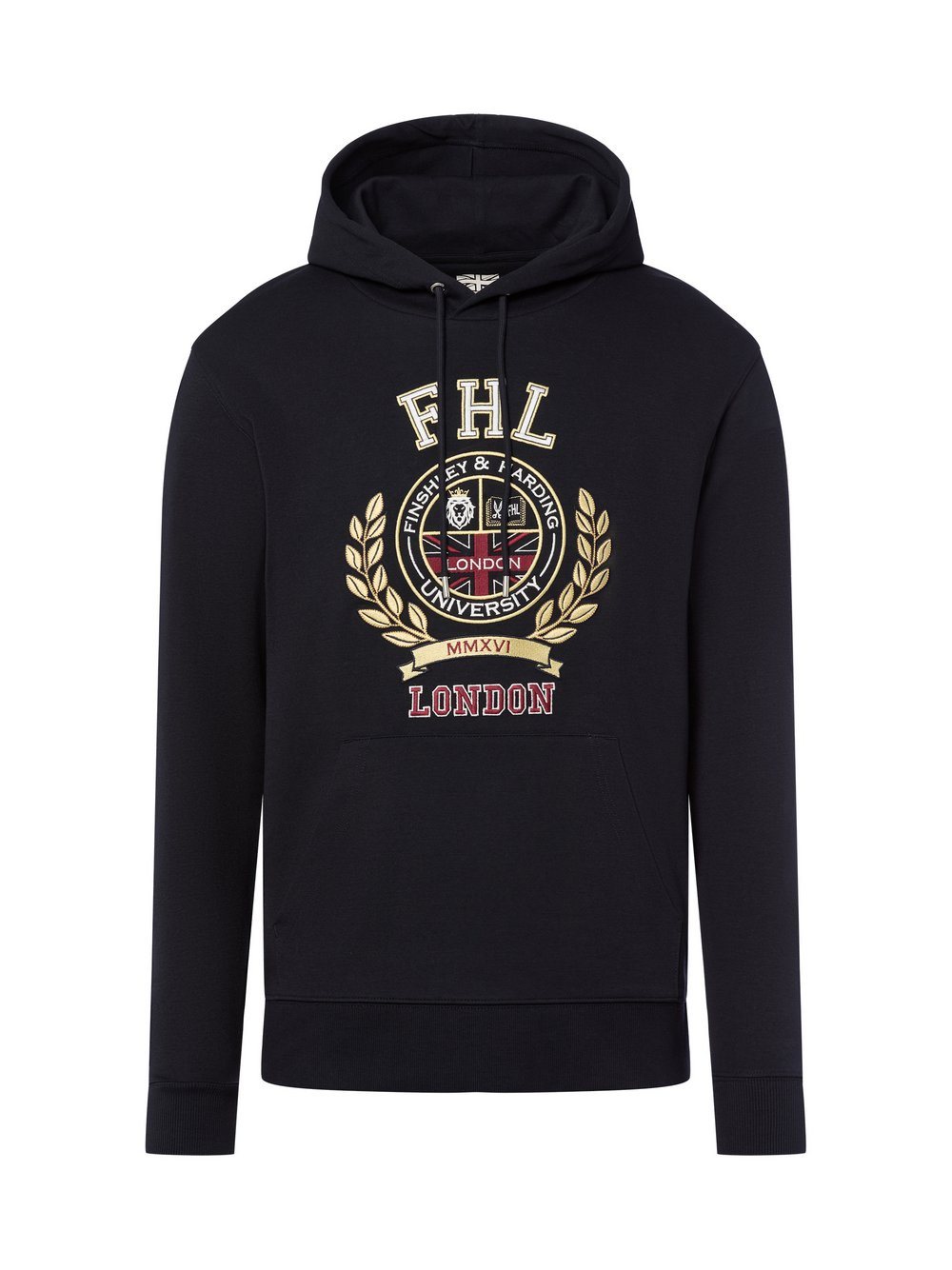 Finshley & Harding London Męski sweter z kapturem Mężczyźni niebieski, S