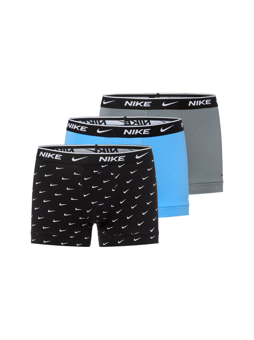 Nike Bokserki w 3-paku Mężczyźni Bawełna czarny|szary|niebieski, M