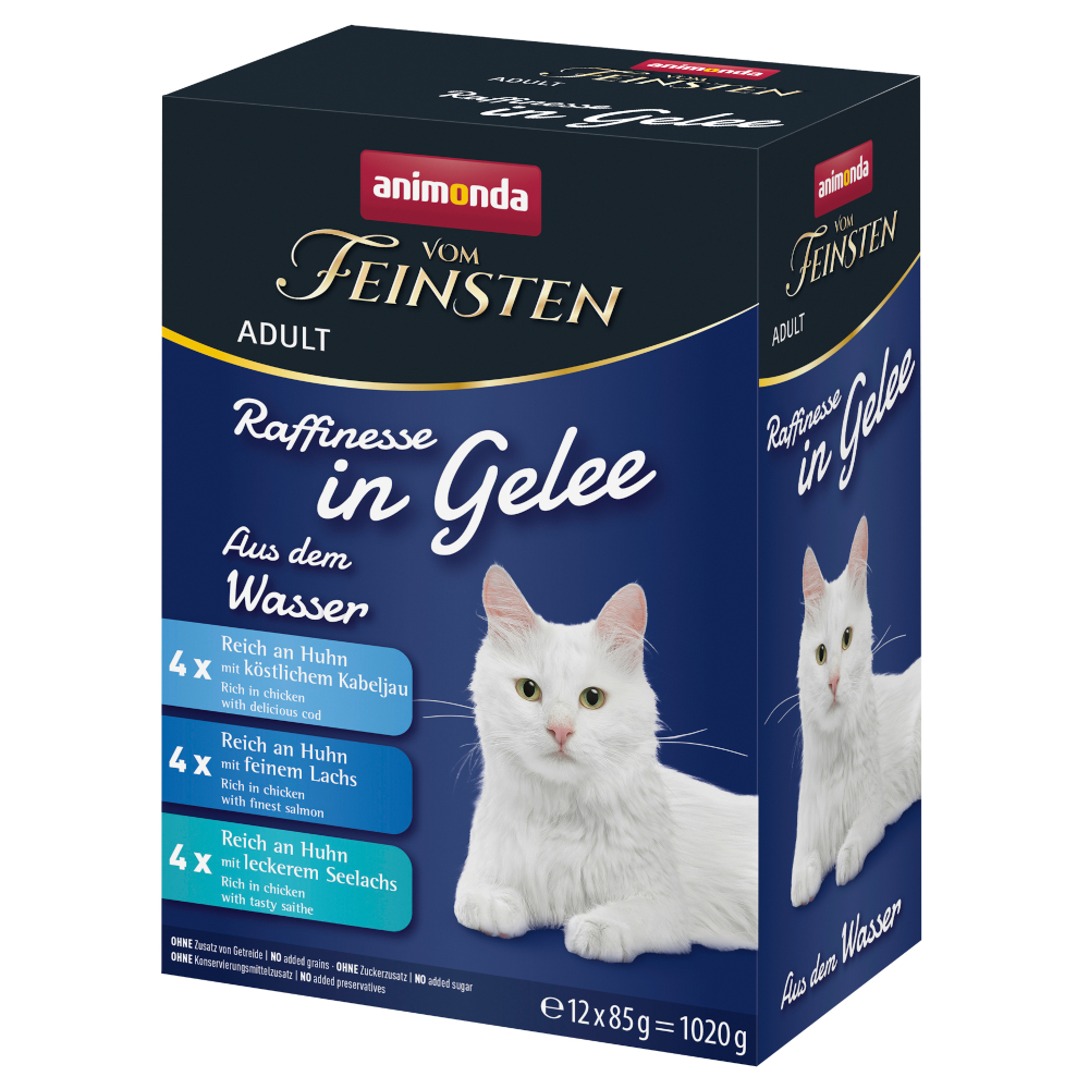 animonda Vom Feinsten Adult Raffinesse w galarecie, 24 x 85 g - Pakiet mieszany "aus dem Wasser" (3 smaki)