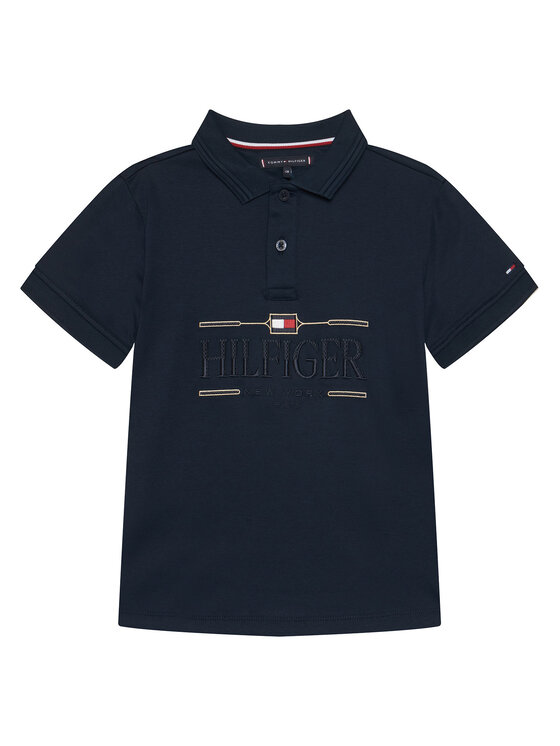 Tommy Hilfiger Polo Icons KB0KB10359 Granatowy Regular Fit