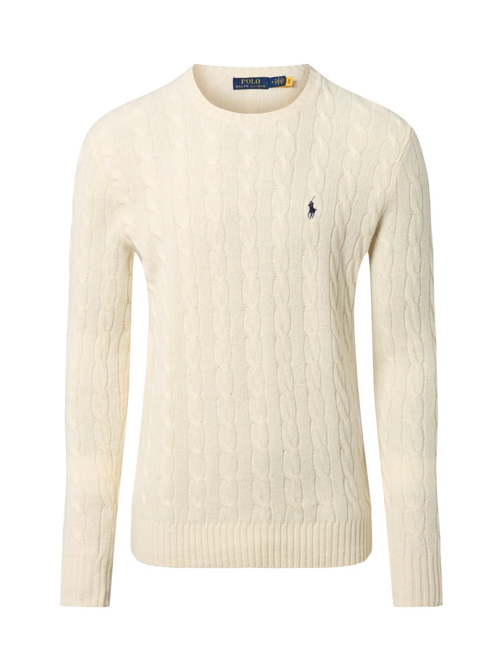 Polo Ralph Lauren Męski sweter z dzianiny z zawartością kaszmiru Mężczyźni Wełna biały, XL