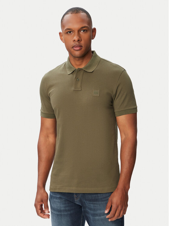 BOSS Polo Passenger 50507803 Zielony ciemny Slim Fit