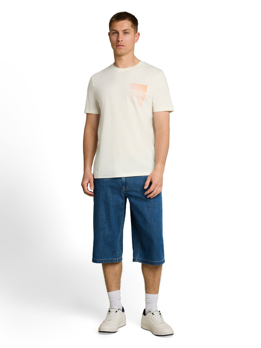 Tom Tailor Denim Koszulka męska Mężczyźni Bawełna (100%) biały, M