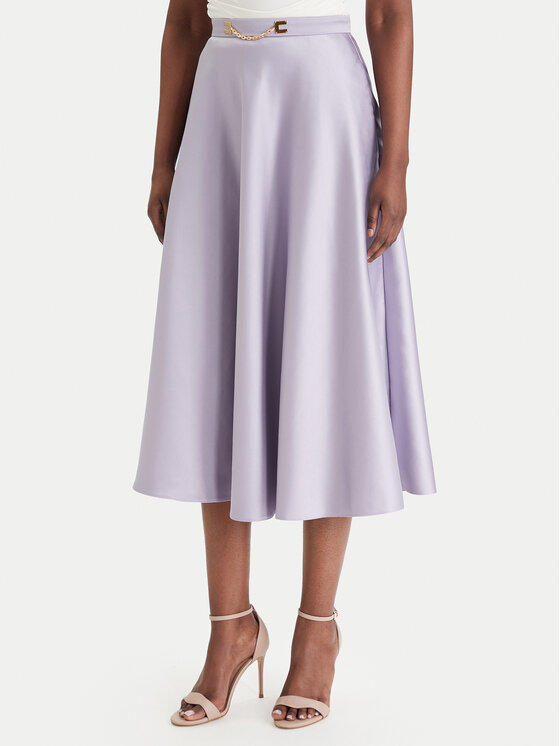 Elisabetta Franchi Spódnica midi GO-156-61E2-V320 Fioletowy Regular Fit