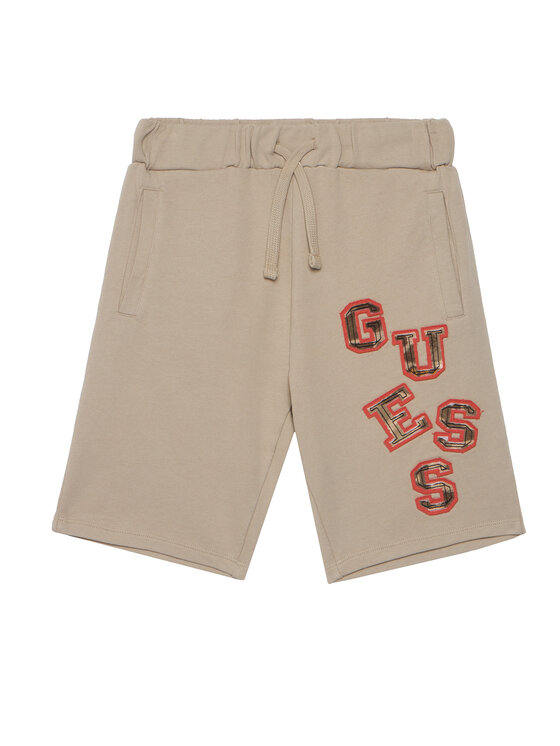Guess Szorty sportowe L6GD02 KA6R4 Beżowy Regular Fit