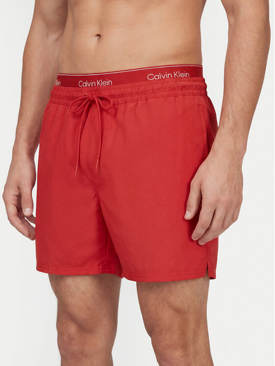 Calvin Klein Swimwear Szorty kąpielowe LV00N61024 Czerwony Regular Fit