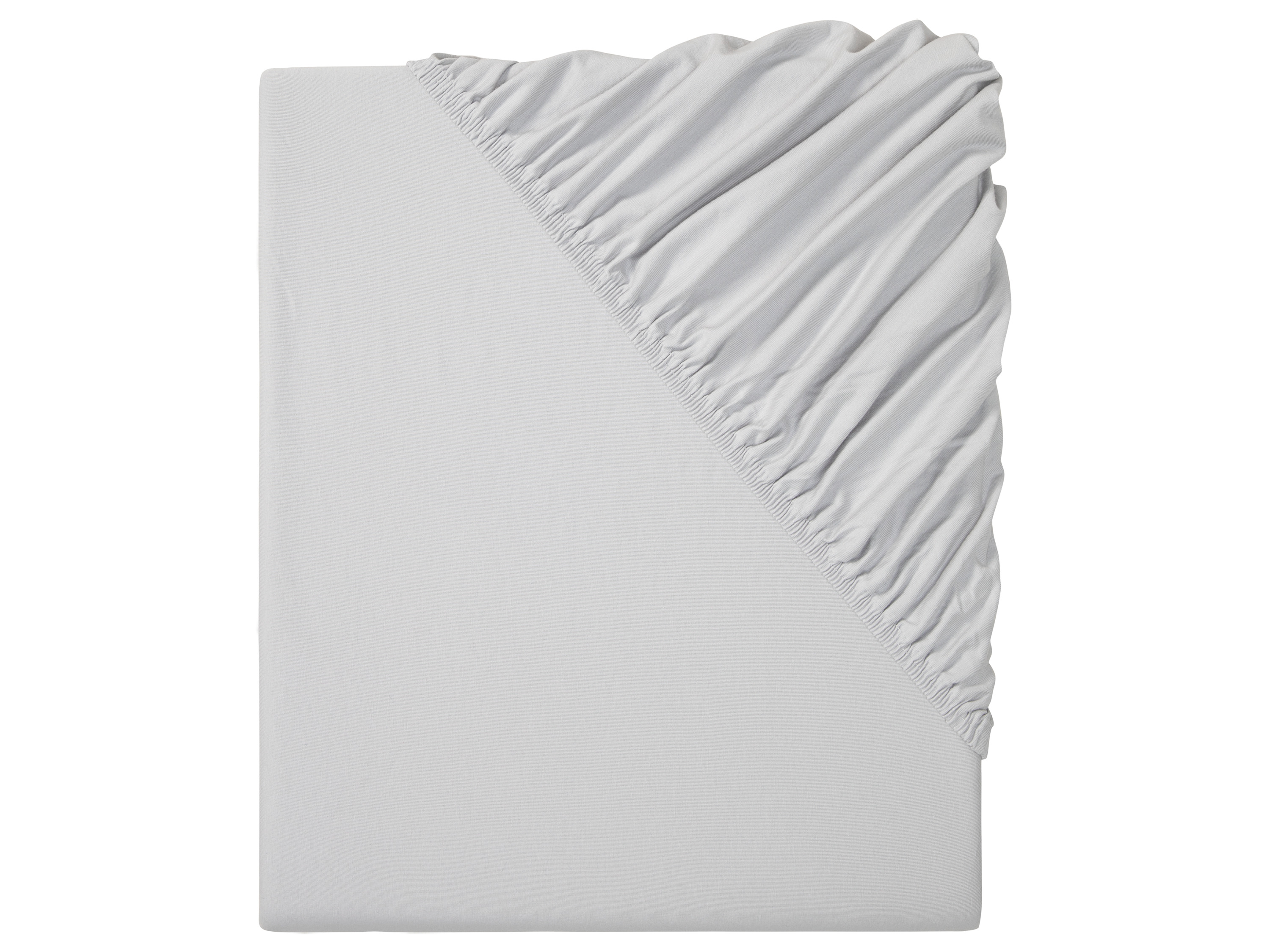 LIVARNO home Prześcieradło z dżerseju z gumką bi-elastic, 180-200 x 200 cm (Jasnoszary)