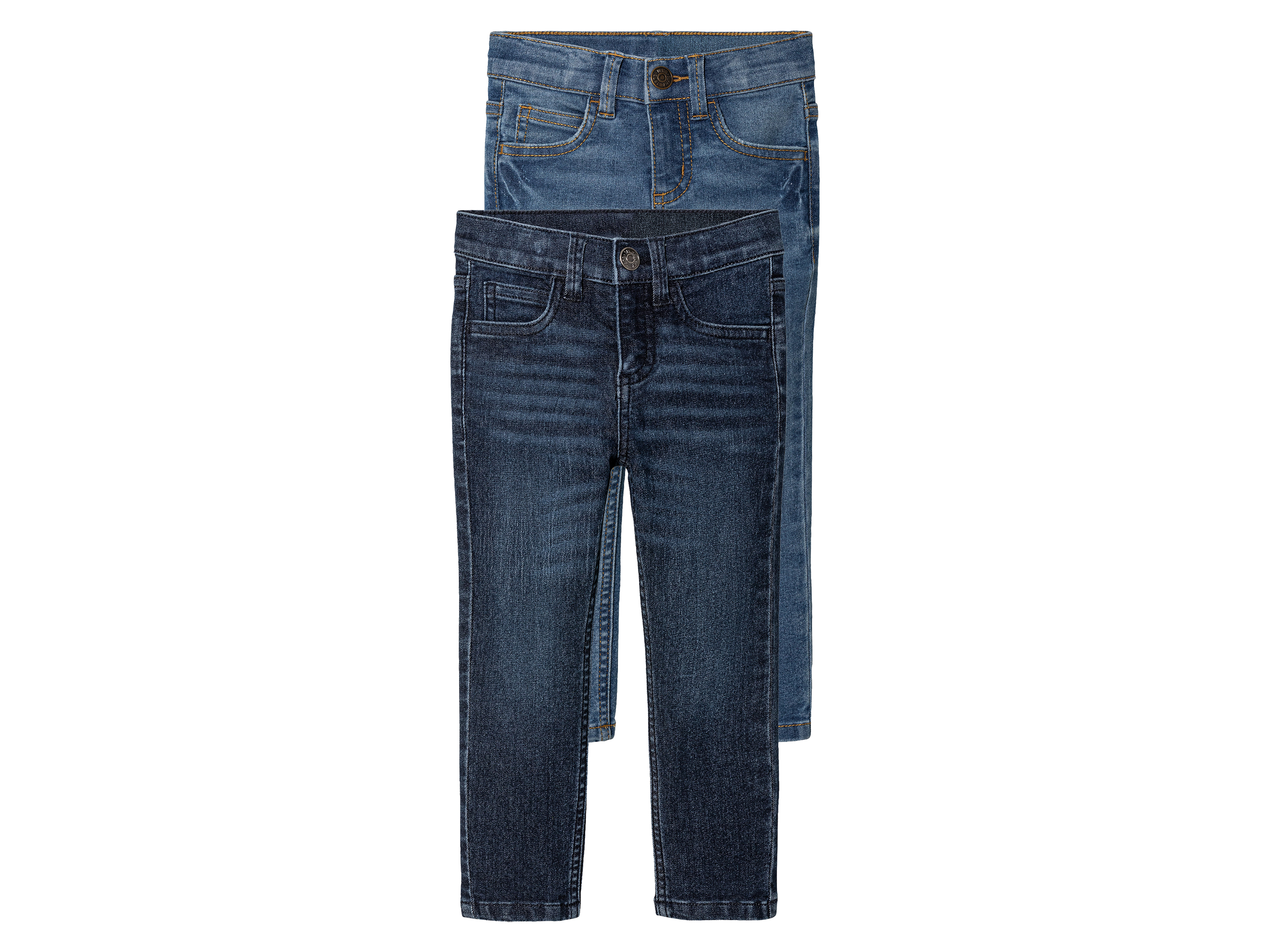 lupilu® Jeansy dziecięce slim fit, 2 pary (98, Ciemnoniebieski/ jasnoniebieski)
