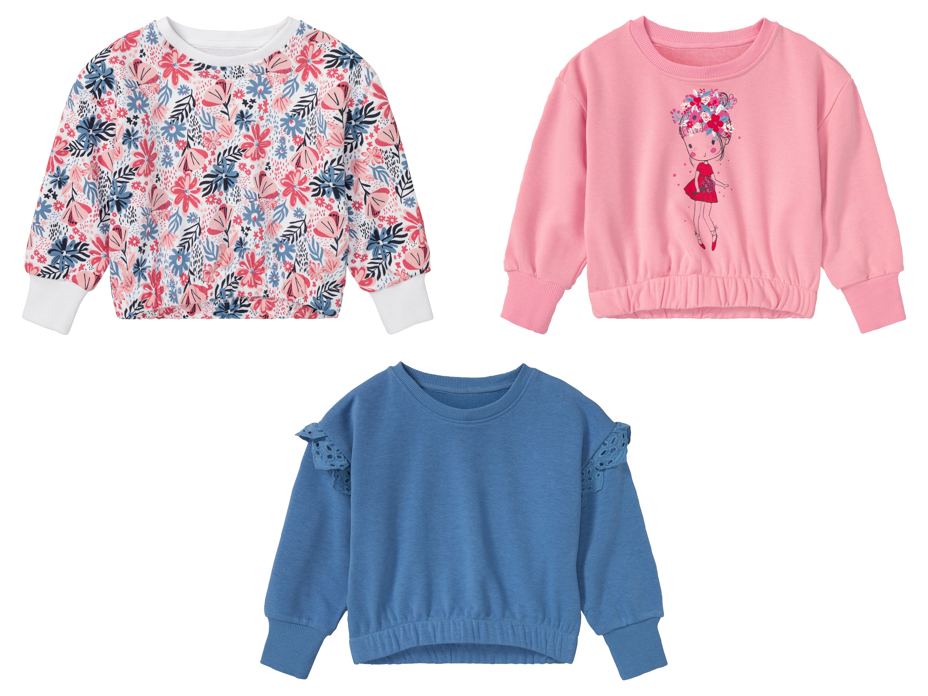 lupilu® Bluza dresowa dziewczęca z bawełną miniaturka