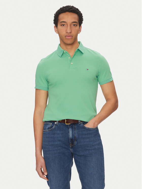 Tommy Hilfiger Polo 1985 MW0MW17771 Zielony Slim Fit