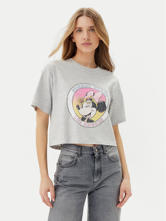 ONLY T-Shirt Mickey Minnie 15348126 Szary Regular Fit