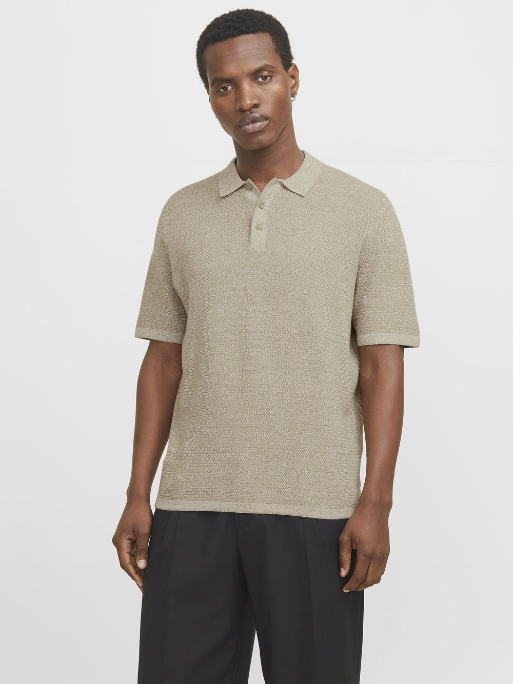 Jack & Jones Męski T-shirt z dzianiny - JJEgeorge Mężczyźni brązowy, M