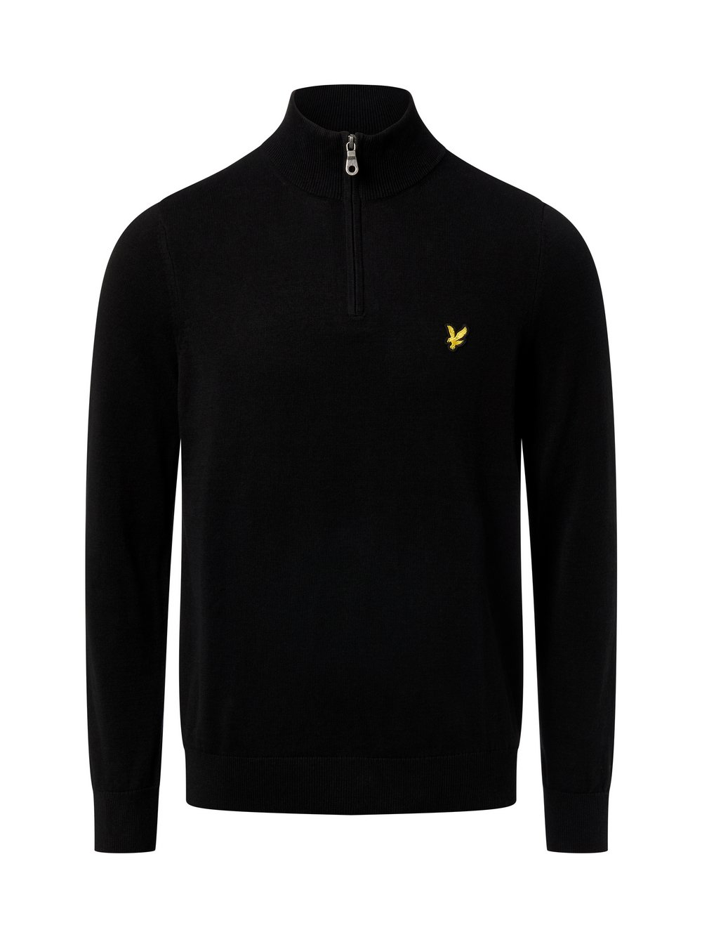 Lyle & Scott Męski sweter z cienkiej dzianiny Mężczyźni Bawełna czarny, M