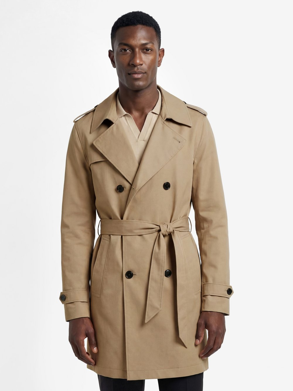 Finshley & Harding London Męski trencz Mężczyźni Bawełna beżowy, 54