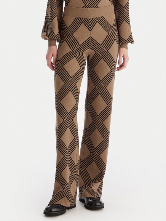 ONLY Spodnie dzianinowe Anny 15327634 Beżowy Loose Fit