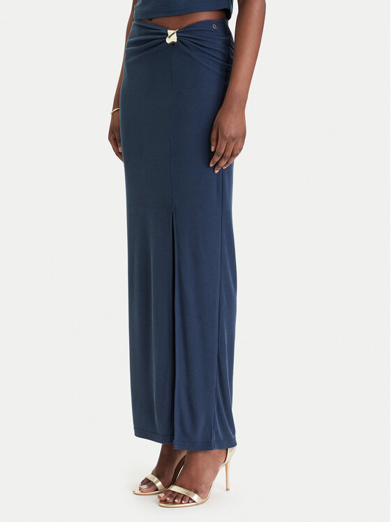 Guess Spódnica maxi W6GD15 K2936 Granatowy Slim Fit