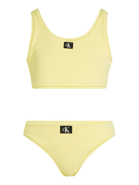 Calvin Klein Swimwear Strój kąpielowy KY0KY00093 Żółty