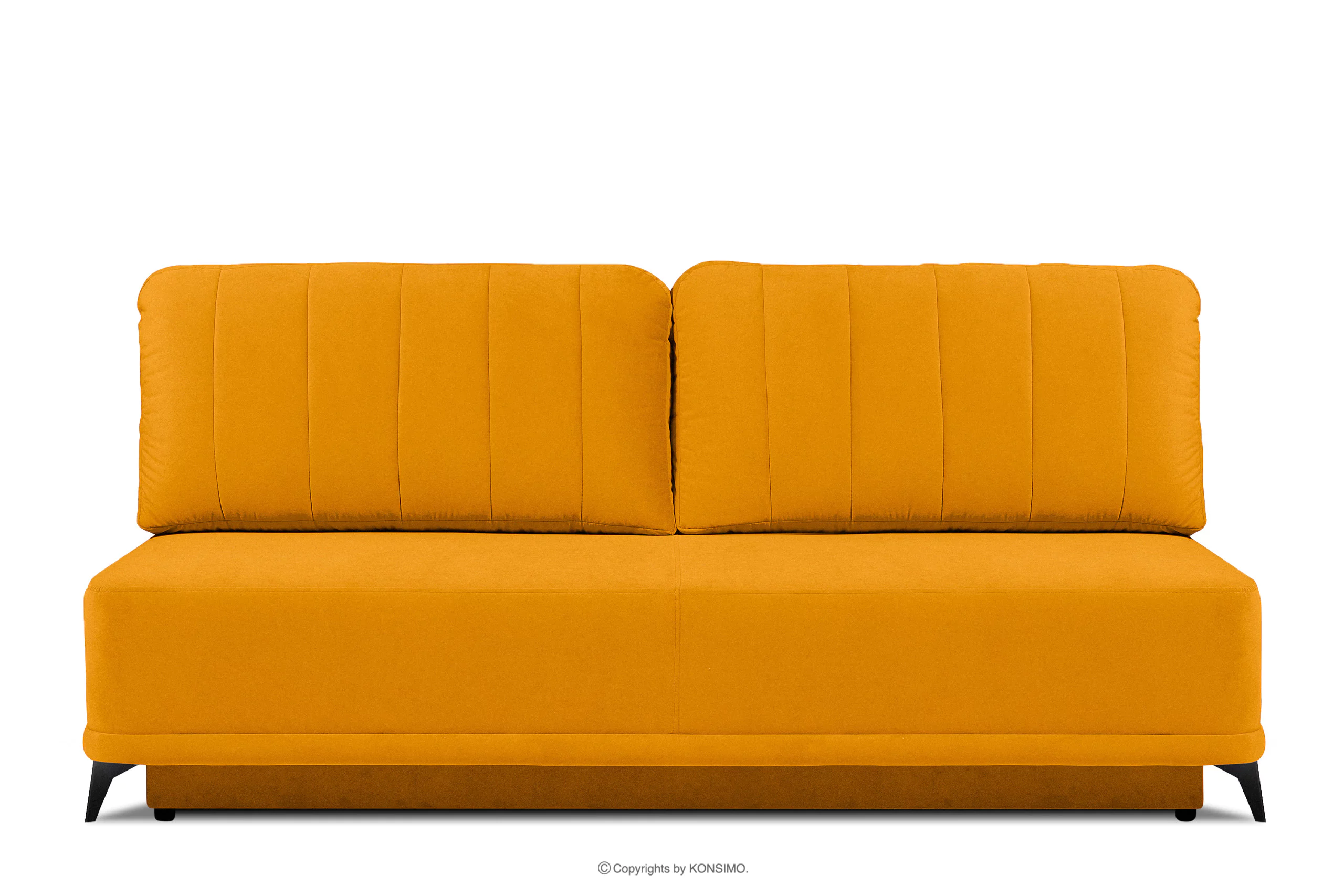 Prosta kanapa z funkcją spania 140x200 cm matowa żółta PULMO