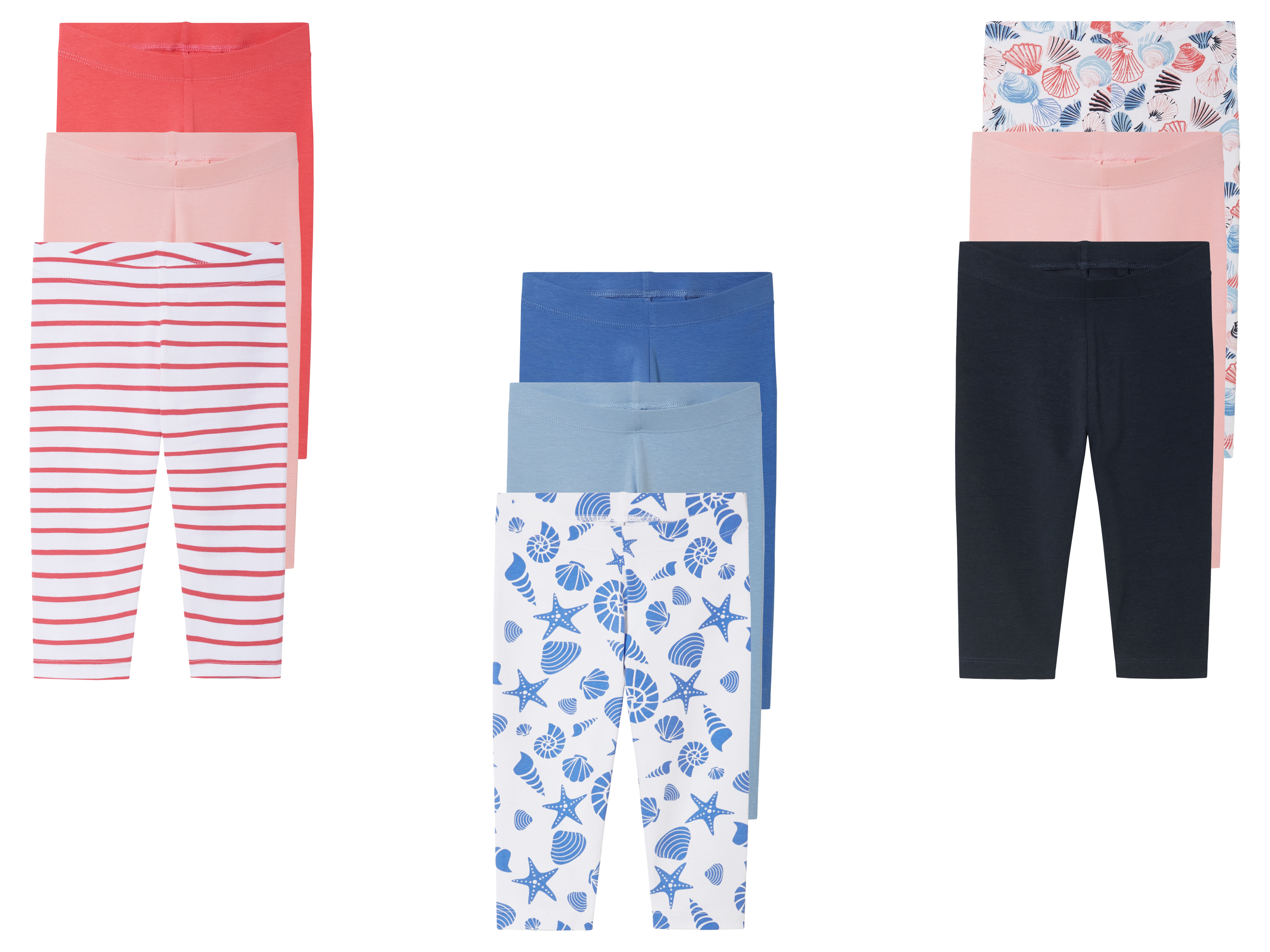 lupilu® Legginsy dziecięce 3/4 z bawełną, 3 pary miniaturka