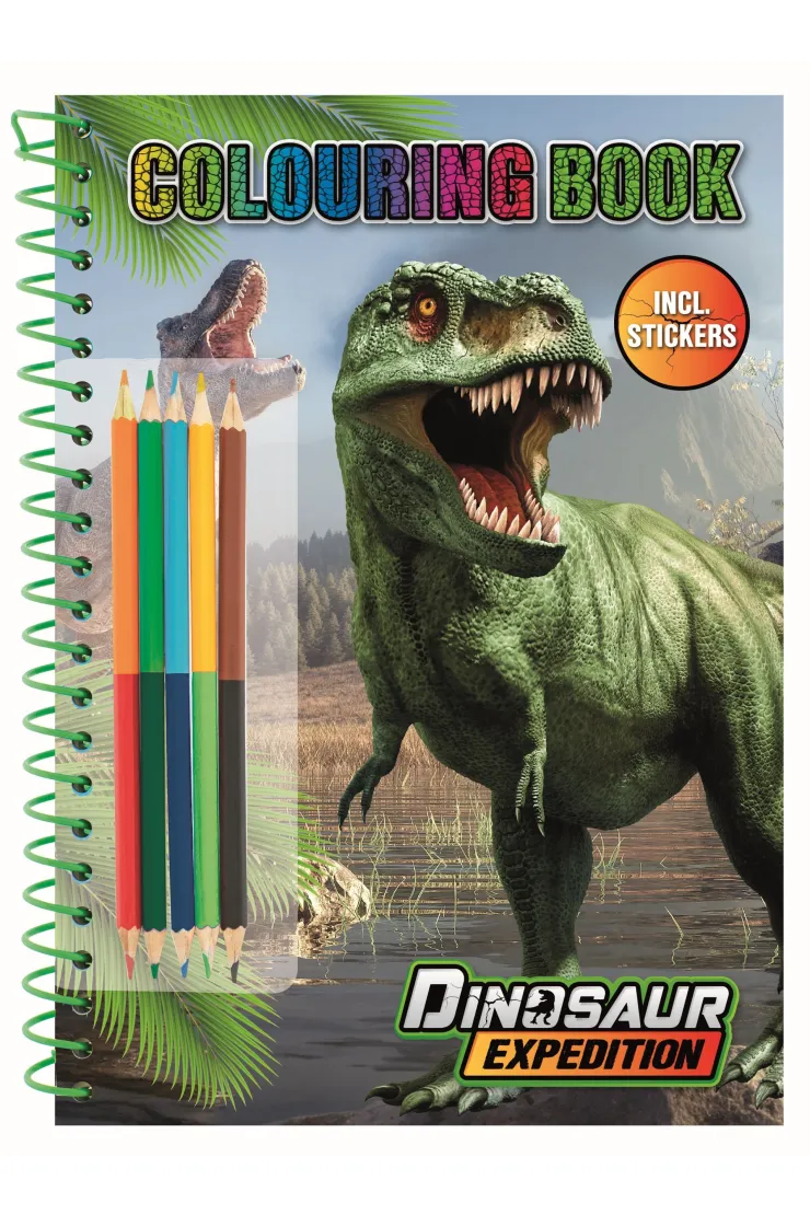 Kolorowanka dinozaur + kredki