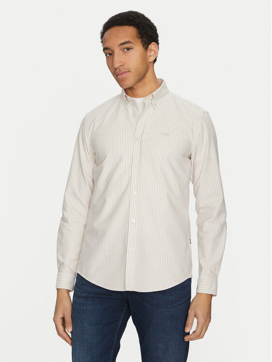BOSS Koszula Roan 50520275 Beżowy Slim Fit