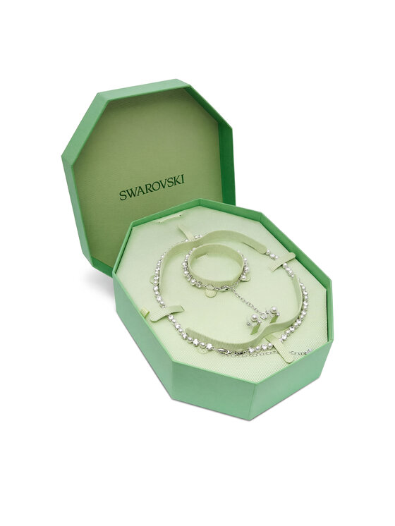Swarovski Zestaw kolczyki, bransoletka i naszyjnik Matrix 5742040 Srebrny