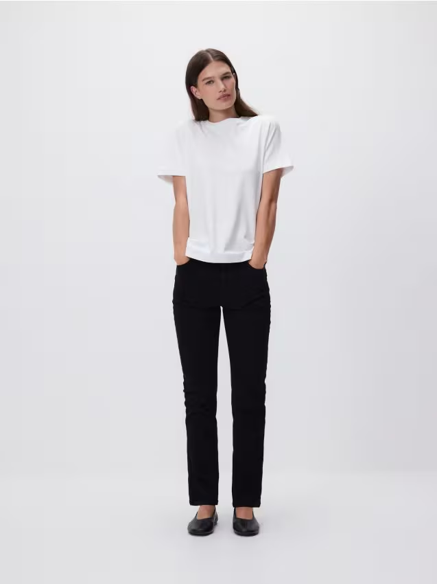 Reserved - Jeansy slim straight - czarny