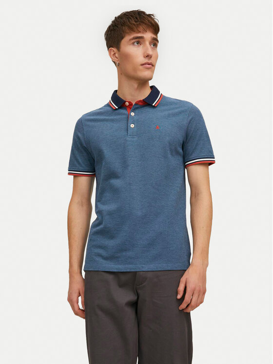 Jack & Jones Polo Paulos 12136668 Niebieski Slim Fit