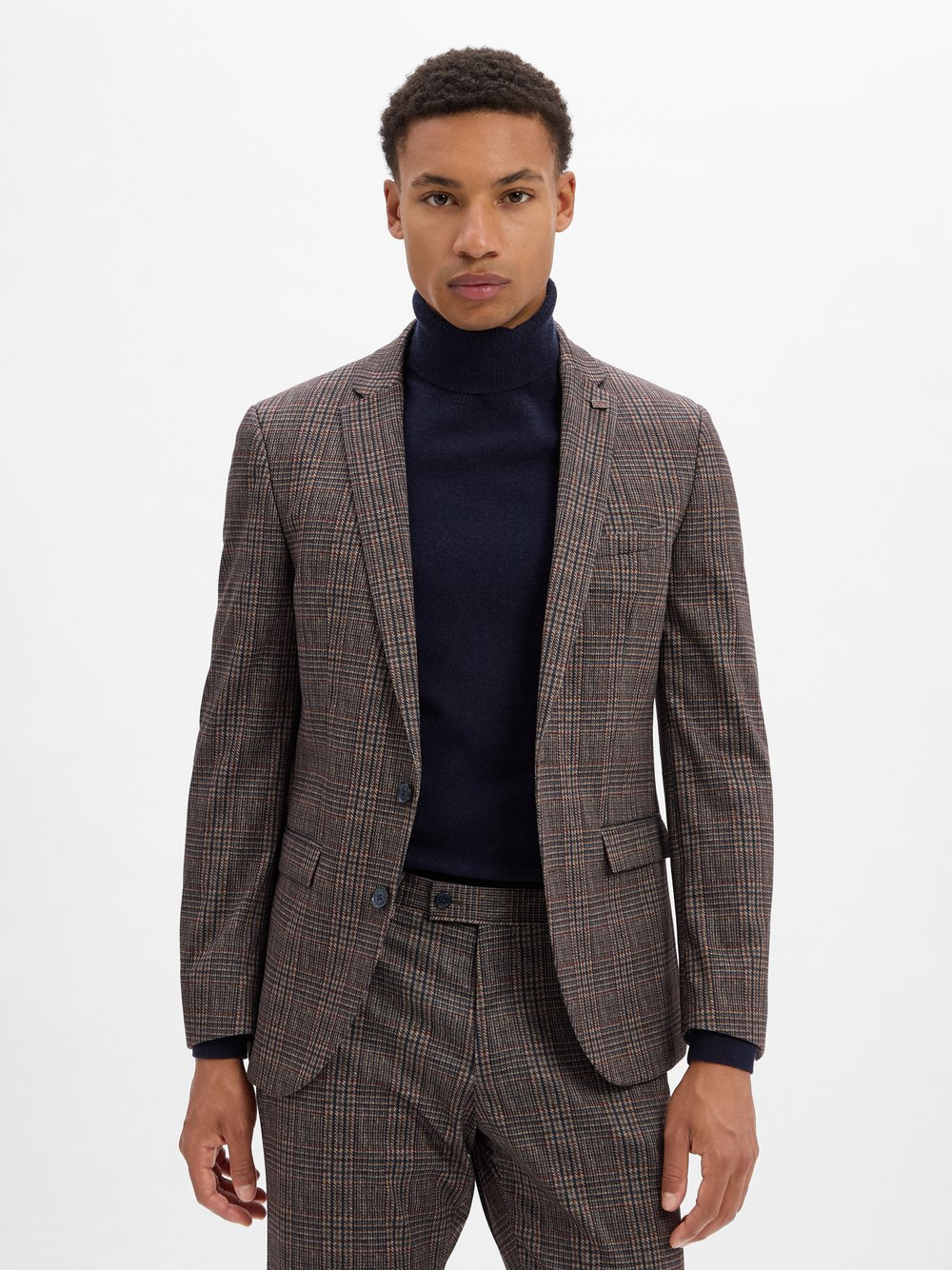 Finshley & Harding London Męska kurtka modułowa - Brixdon Mężczyźni Slim Fit brązowy|niebieski, 50