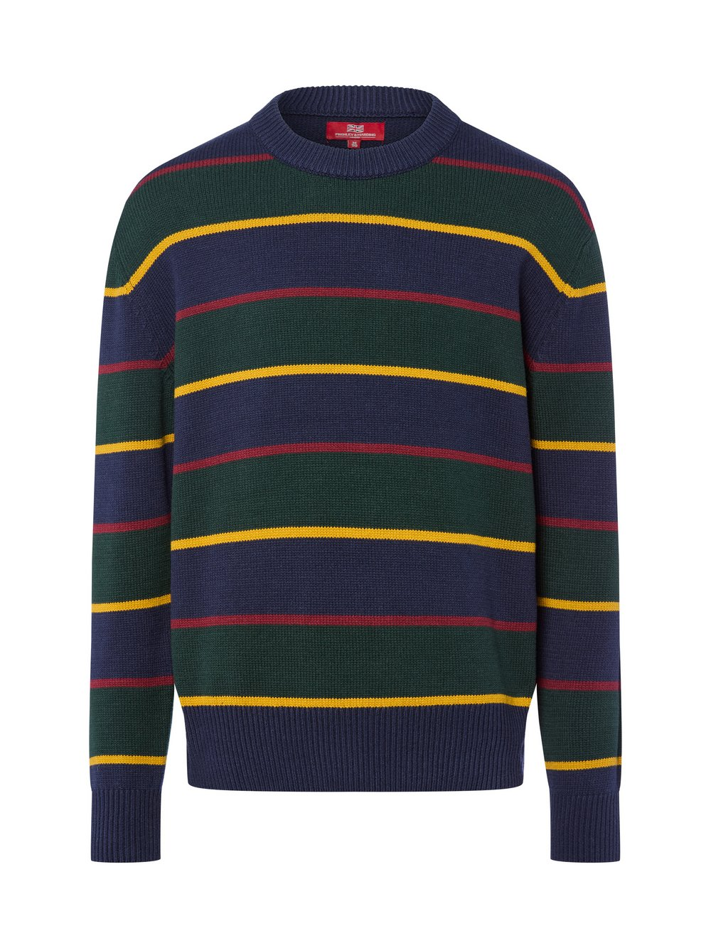 Finshley & Harding London Męski sweter z dzianiny Mężczyźni Bawełna niebieski, XL
