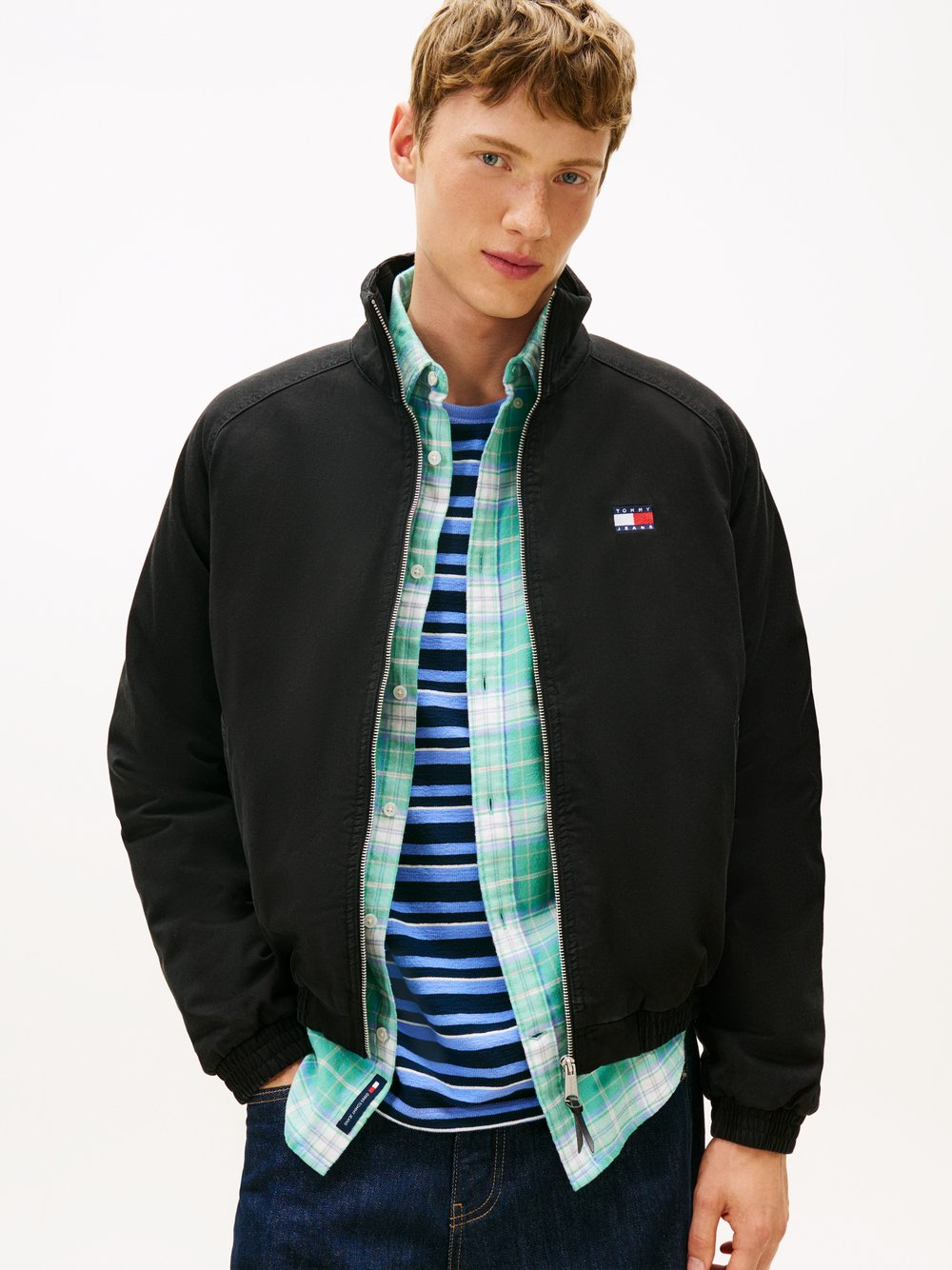Tommy Jeans Męska kurtka bomber Mężczyźni Bawełna czarny, S