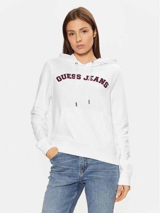 Guess Jeans Bluza W5RQ17 K68I4 Biały Regular Fit