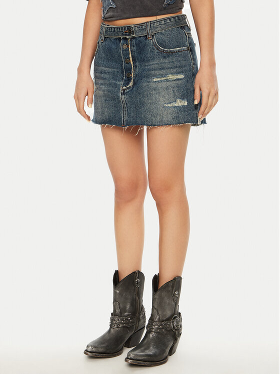 One Teaspoon Spódnica mini 26681 Granatowy Regular Fit