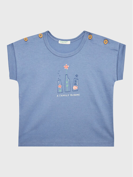 United Colors Of Benetton T-Shirt 3096A102A Niebieski Regular Fit