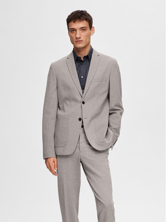Selected Homme Marynarka Delon 16092484 Szary Slim Fit miniaturka