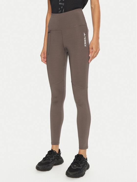adidas Legginsy Terrex Multi IP6883 Brązowy Slim Fit miniaturka