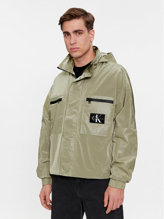 Calvin Klein Jeans Kurtka przejściowa Utility Track Jacket J30J324663 Zielony Regular Fit