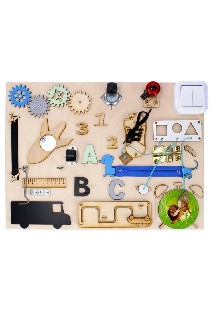 Tablica manipulacyjna drewniana 37x49 natutal 09 TOYS MT09 TOYS