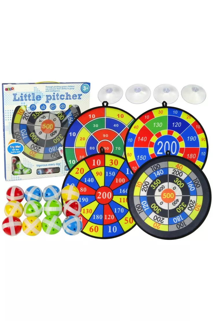 Zestaw gier dart tarcza 36cm piłki na rzepy