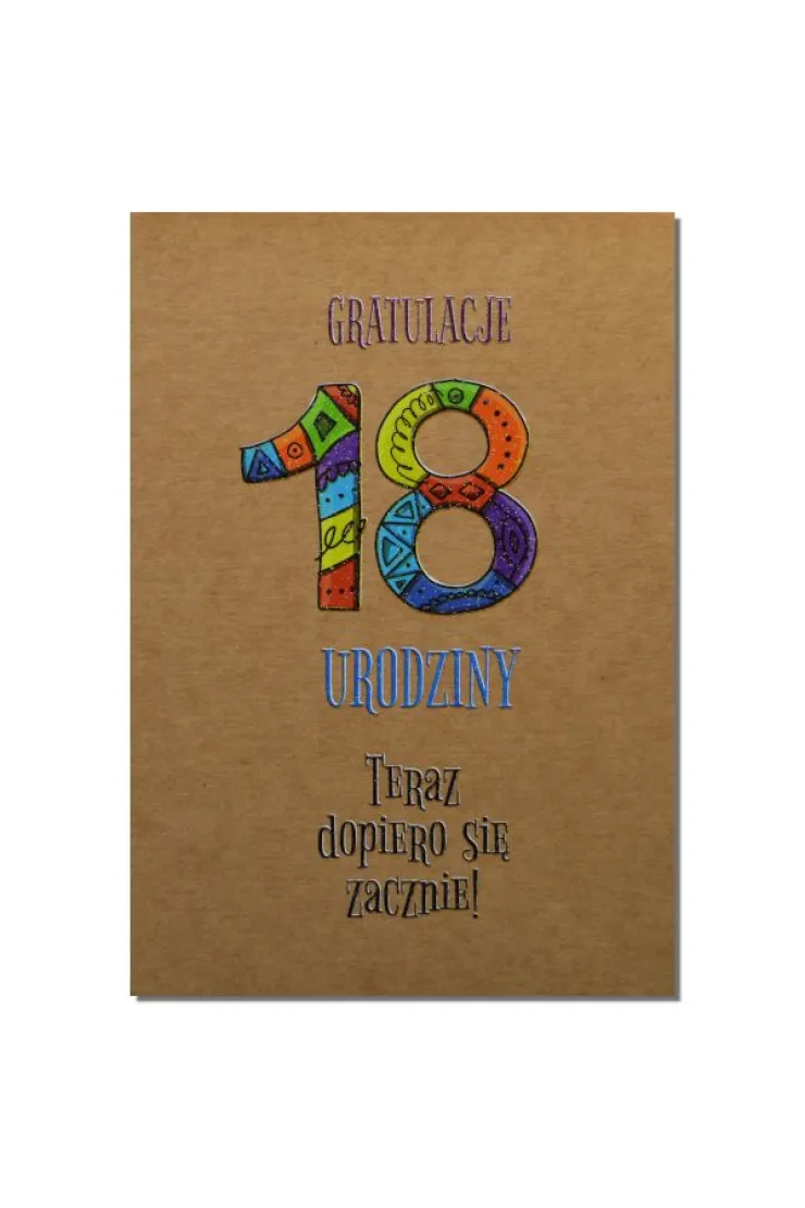 Kartka okolicznościowa eko Urodziny 18 TS49
