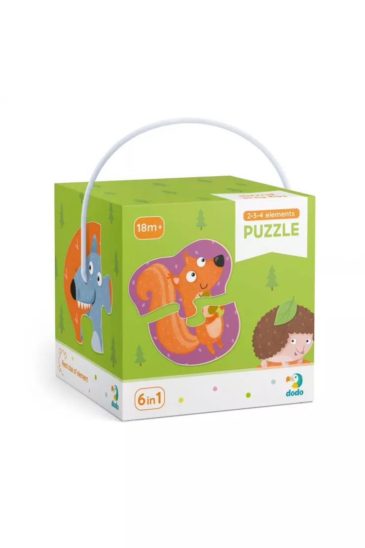 Puzzle 2-3-4 el. Leśne zwierzęta