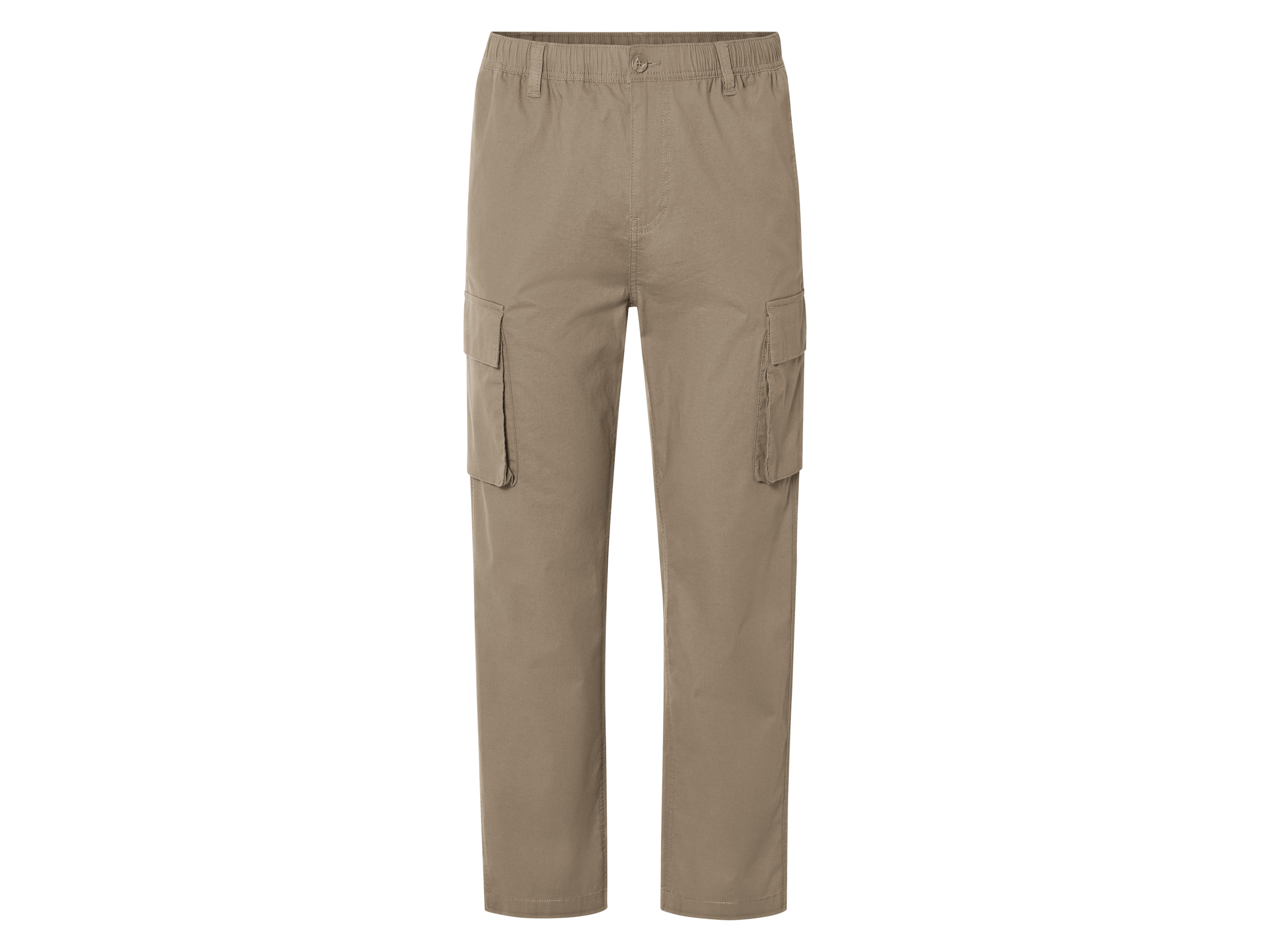 LIVERGY® Spodnie cargo męskie z bawełną (Beżowy, M (48/50))