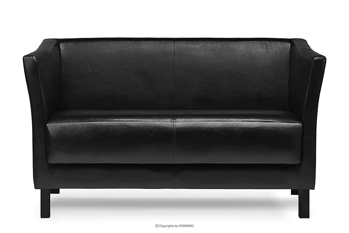 Sofa do poczekalni ekoskóra czarna ESPECTO miniaturka