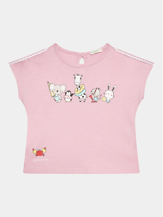 United Colors Of Benetton T-Shirt 3I1XA102W Różowy Regular Fit